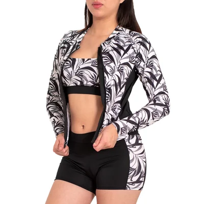 Set 3 Piezas Rashguard con Zipper Relax Beach para Mujer