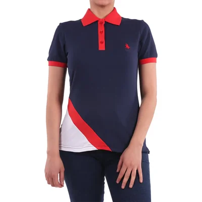 Playera Polo Bloque Color Manga Corta Royal Polo Club Mujer