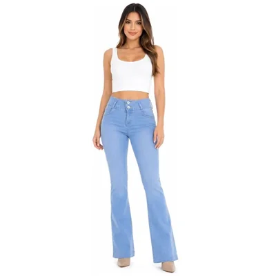 Jeans Pump Up Corte Campana Jeans Beronna para Mujer