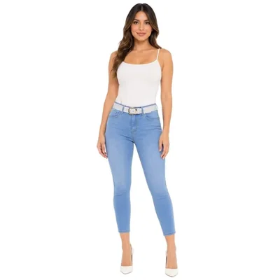 Jeans Pump Up Skinny Cropped Jeans Beronna para Mujer