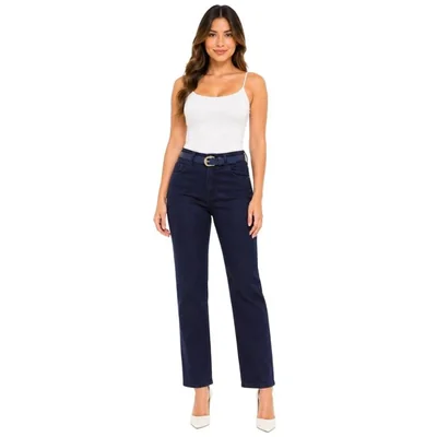 Jeans Pump Up Recto con Cinturón Jeans Beronna para Mujer