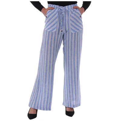 Pantalón Rayas Cintura Alta Pierna Ancha Zucca para Mujer