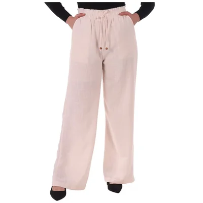 Pantalón Liso Jareta Pierna Ancha Casual Zucca para Mujer