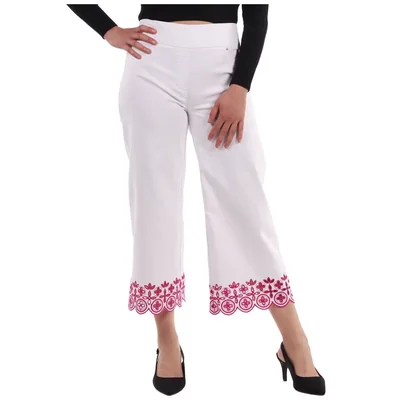 Pantalón Capri Bordado Dobladillo Ruby Rd para Mujer
