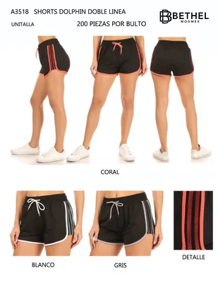 PAQUETE 10PZS PAQUETE 10PZS SHORT DOLPHIN DOBLE LINEA