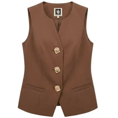 Chaleco Liso con Botones Anne Klein para Mujer