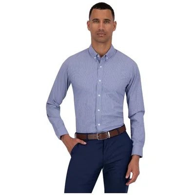 Camisa Classic Fit Rayas Azul Marino Formens Manga Larga para Hombre