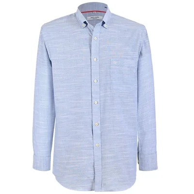 Camisa Regular Fit Azul Pierre Cardin Manga Larga para Hombre