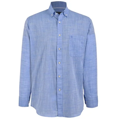 Camisa Regular Fit Azul Pierre Cardin Manga Larga para Hombre