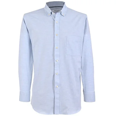 Camisa Regular Fit Azul Pierre Cardin Manga Larga para Hombre