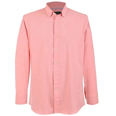 Camisa Regular Fit Naranja Pierre Cardin Manga Larga para Hombre