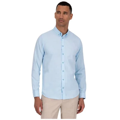 Camisa Classic Fit Azul Cielo Lisa Formens Manga Larga para Hombre