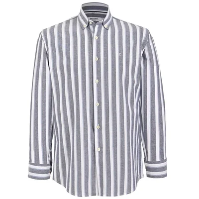 Camisa Regular Fit Azul Pierre Cardin Manga Larga para Hombre