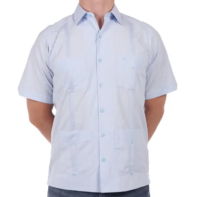 Guayabera Manga Corta Algodón Poliéster Manchester Hombre