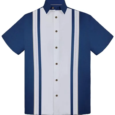 Camisa Azul Marino Regular Fit Cancumisa Manga Corta para Hombre