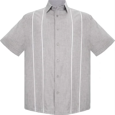 Camisa Gris Perla Regular Fit Cancumisa Malibu Manga Corta para Hombre