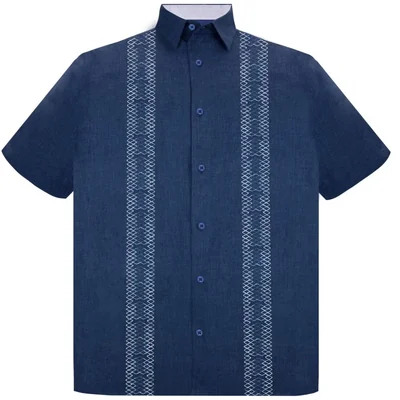 Camisa Azul Marino Regular Fit G Candila Collection Manga Corta para Hombre