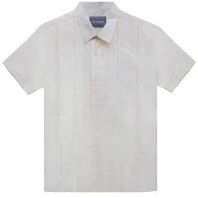 Guayabera Regular Fit Natural G Candila Comfort Manga Corta para Hombre