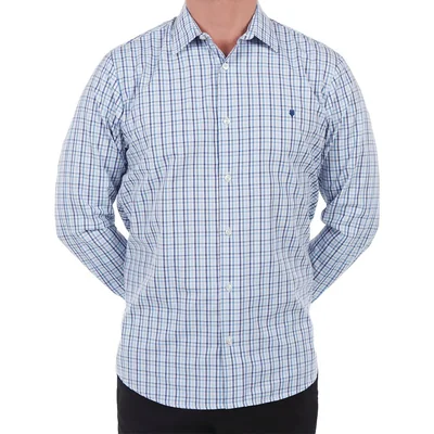 Camisa Regular Fit Cuadros Manga Larga Yale para Hombre