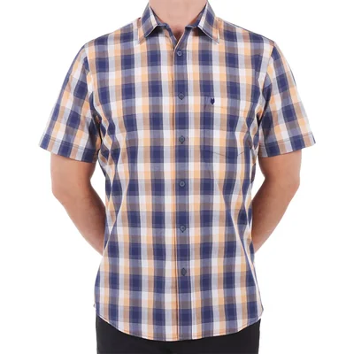 Camisa de Cuadros Regular Fit Manga Corta Yale para Hombre