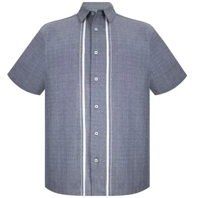 Camisa Regular Fit Azul Oscuro G Candila Manga Corta para Hombre