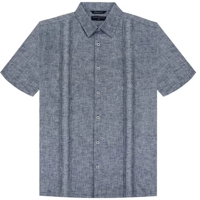 Guayabera Regular Fit Azul Manga Corta para Hombre
