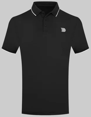 Playera Polo Negra corte slim con Logo Bordado