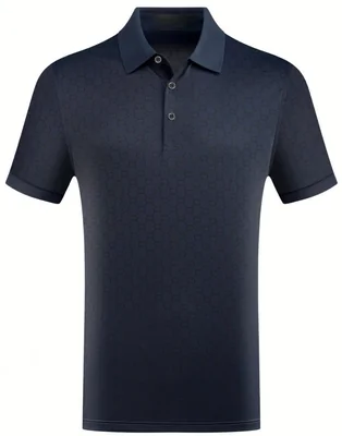 Polo de manga corta corte slim con patrón monogramado
