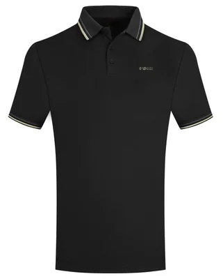 Playera Polo corte Slim Negra con Detalles en Cuello y Mangas