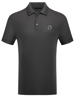 Polo de manga corta corte slim con detalles a cuadros en cuello y mangas