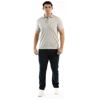 Playera Polo Tejido Piqué Regular Fit Beige Oscar de la Renta Manga Corta para Hombre