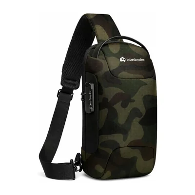 Bluelander Mochila Antirrobo Cruzada con Seguro de Código Integrado, Puerto USB Resistente al Agua, Ligero y Seguro