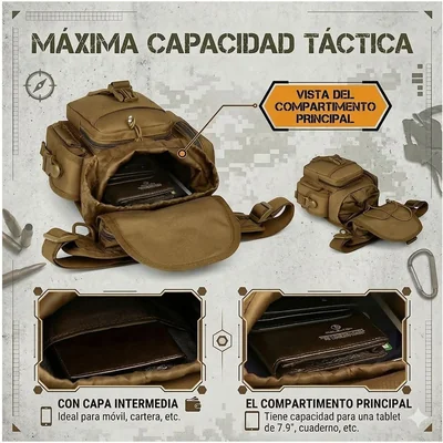 Bolsa Piernera Táctica Militar 700D Impermeable, Resistente y con Múltiples Compartimentos