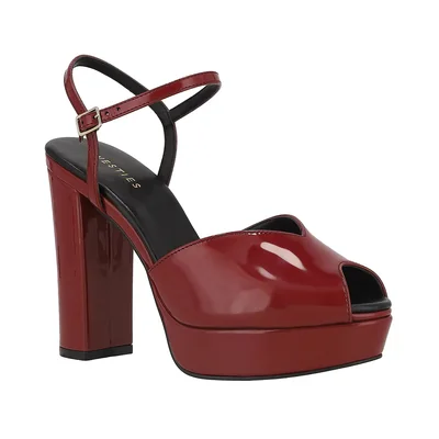 Sandalia Plataforma Boca de Pescado Westies Rojo Ajuste Pulsera para Mujer