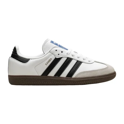 Tenis Adidas Samba OG color blanco suela chocolate