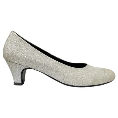 Tacones plateados zapatillas de fiesta