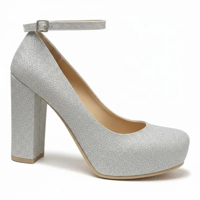Tacones De Plataforma Mujer Fiesta Plata Casuales