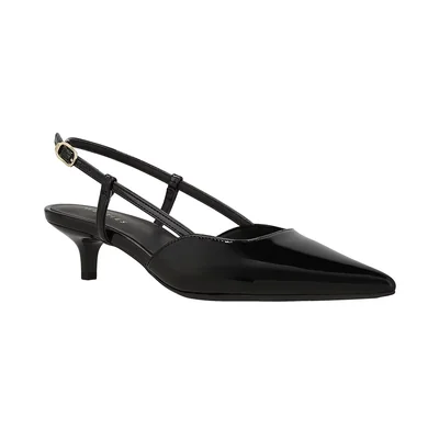 Zapatilla Diseño Tipo Slingback Westies Negro con Punta Fina para Mujer