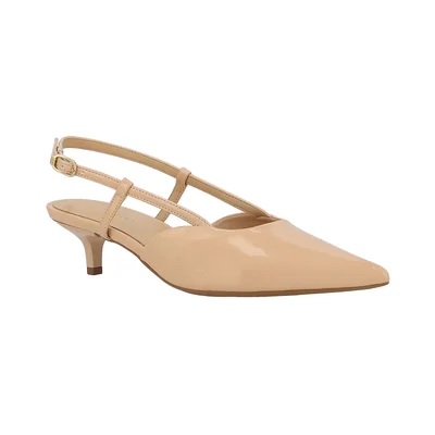 Zapatilla Diseño Tipo Slingback Westies Beige con Punta Fina para Mujer