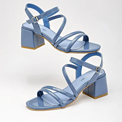 ZAPATILLA CASUAL TACON 6 CM MUJER Clasben SIBEL AZUL CHAROL