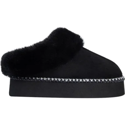 Pantufla para mujer, con plataforma y peluche en el empeine, color negro, marca Love to Lounge, 1140794