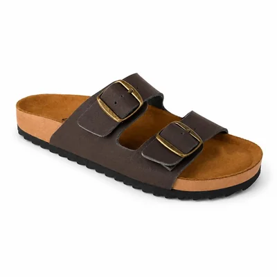 Sandalia Casual Doble Hebilla Jeanious Café para Hombre