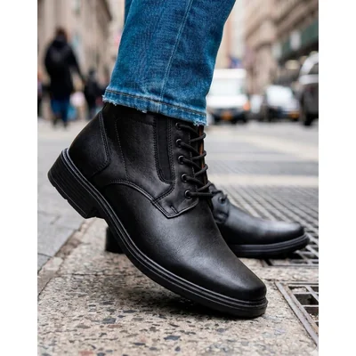 Botin Hombre Casual Negro Piel Leonard Shoes 17204401