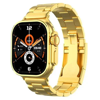 Reloj Smartwatch H9 Ultra Fralugio Metal Dorado De Lujo Nfc