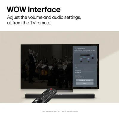 Barra de sonido LG S60T de 3.1 canales con subwoofer inalámbrico Dolby Audio