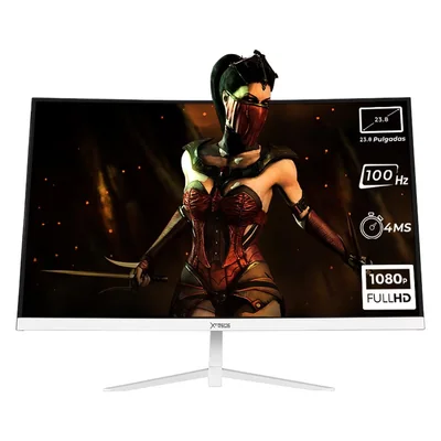 Monitor Gamer Xtreme Pc Gaming Clarity Curvo 23.8'' Mxt2386wt24c 4ms 100hz Fhd Va Hdmi Blanco