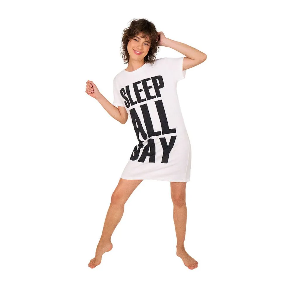Camisón de algodón estampado para dama hueso M9036