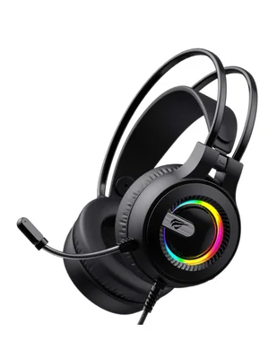 Audífonos Gamer Havit H2040d Negro Luz RGB Con Micrófono