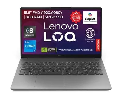 Laptop Gamer Lenovo LOQ E 15IAX9E 15.6 Pulgadas RTX 3050 Intel Core i5 8 GB RAM 512 GB SSD