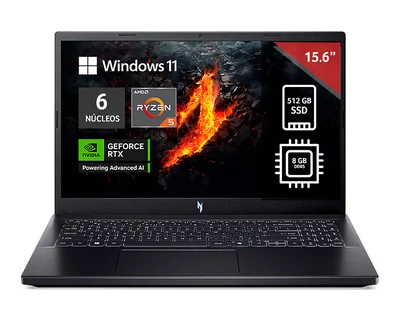 Laptop Gamer Acer Nitro V15 15.6 Pulgadas RTX 3050 AMD Ryzen 5 8 GB RAM 512 GB SSD